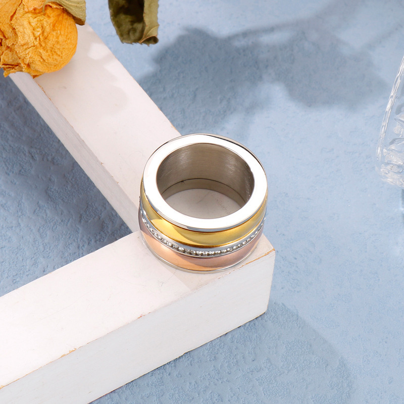 PVD Coated 18K Gold Plated Geometric Stainless Steel Fashion Waterproof Non Tarnish Rings