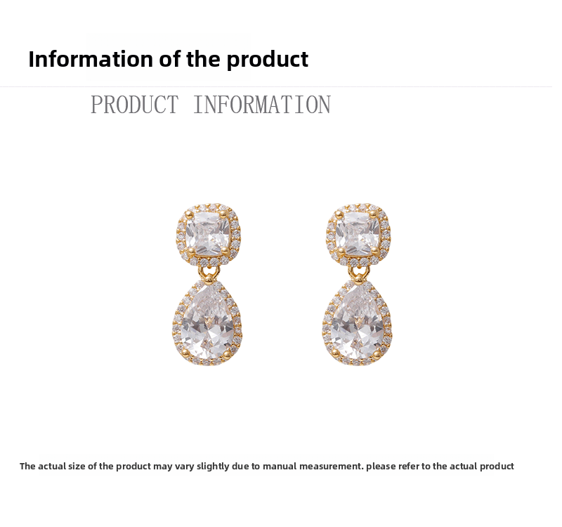 Slimming Short Stylish Women's Earrings Super Shiny Elegant Fashionable Jewelry Accessories Geometric Pattern Copper Material