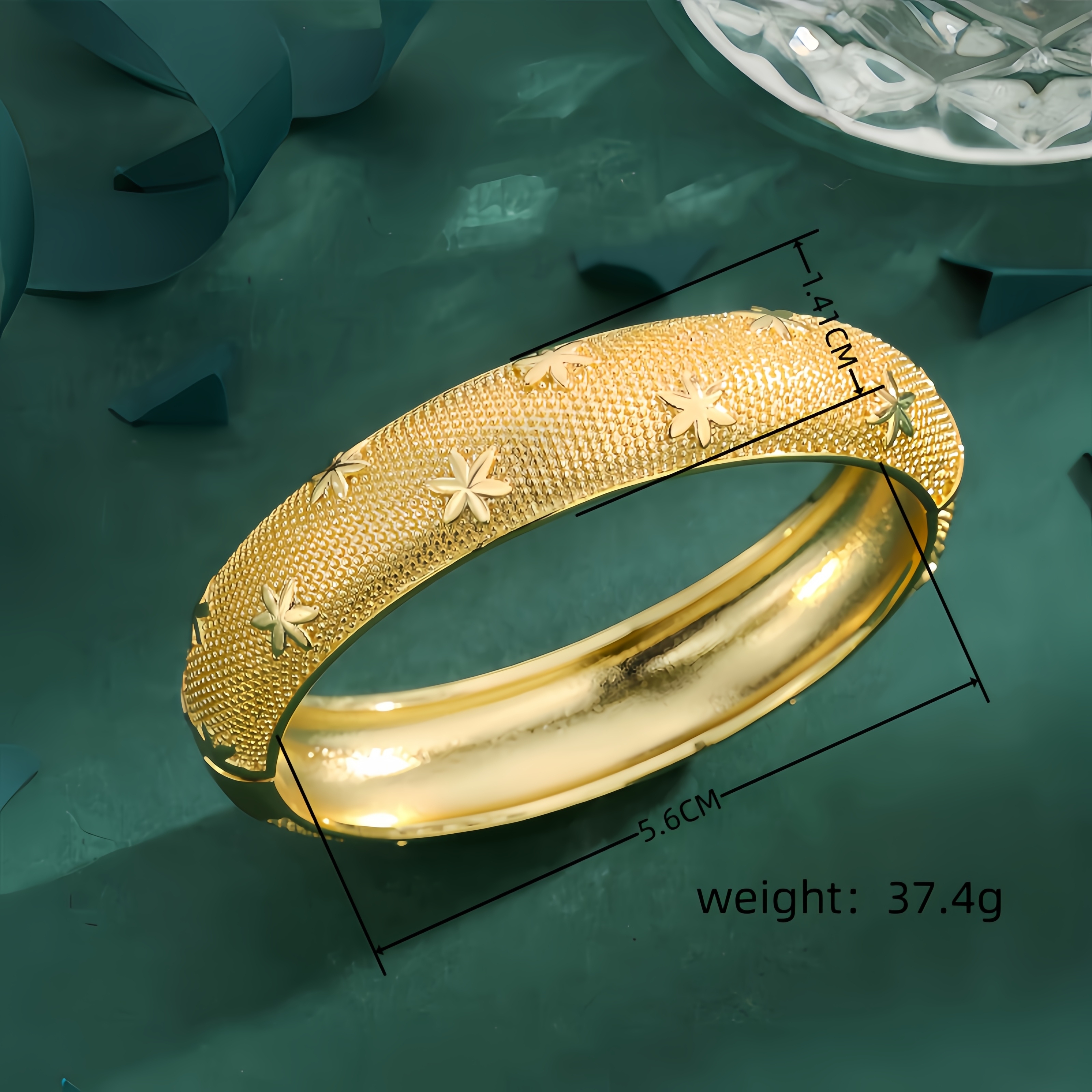 Copper Hexagram Rack Plated Long-Lasting Plated Stone-Free 18K Gold Plated Elegant Classical Classic Style Handmade Multicolor-Golden Yellow Bangle