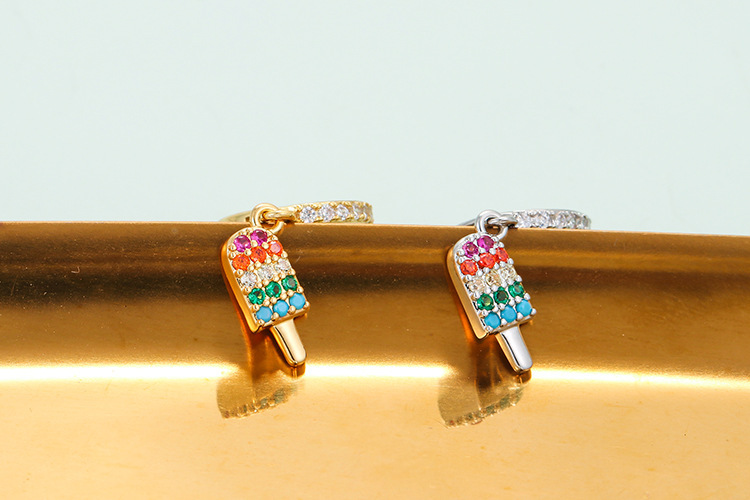 Retro Color Popsicle Ice Cream Copper Earrings Wholesale Nihaojewelry
