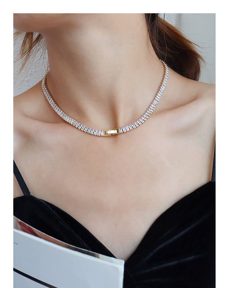 PVD Coated Real Gold Plated 18K Gold Square 304 Stainless Steel Fashion Waterproof Non Tarnish 304 Stainless Steel Choker