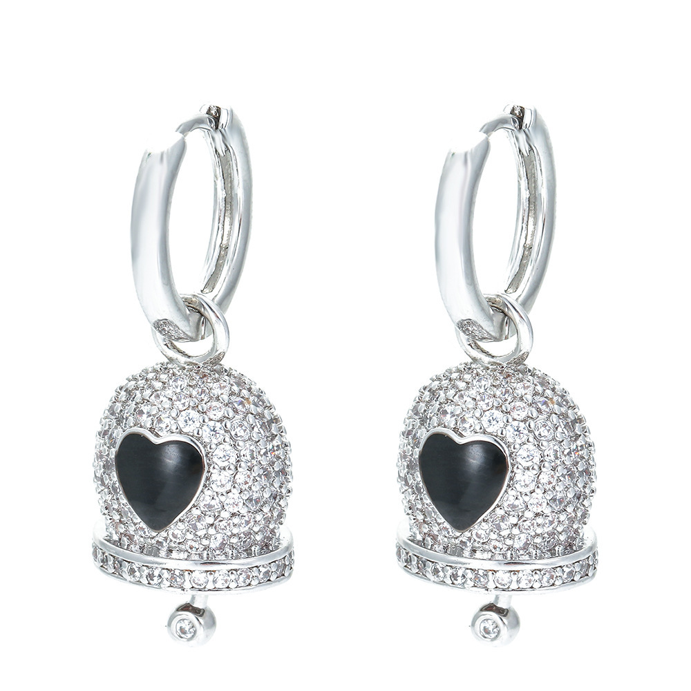 Fashion Bell Copper Drop Earrings Plating Inlay Zircon Copper Earrings