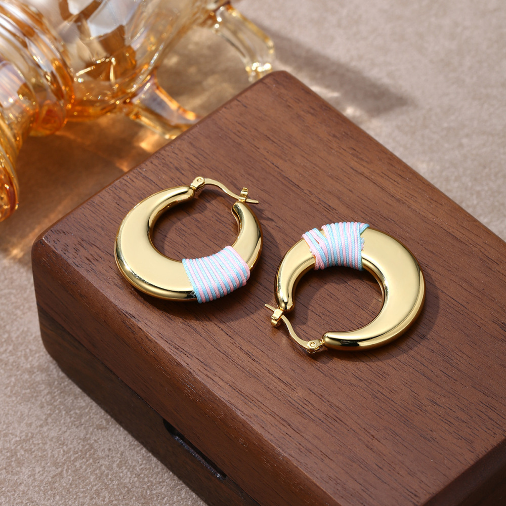 New Design U-Shape Stainless Steel Earrings Women's Personality Luxury Simple Woven Style Dangle Jewelry Accessories