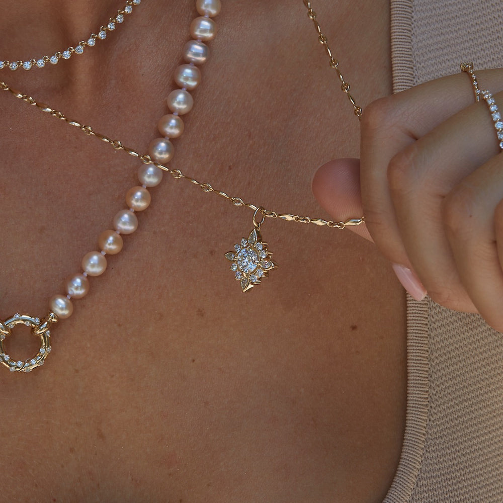 14K Gold Plated Lobster Clasp Necklace With Diamond Star Design Color Retention Luxury Lightweight Jewelry For Women
