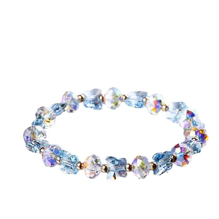 Austrian Crystal Butterfly Bracelet Seven Colors Optional Hand Chain Women's Fashion Jewelry Countryside Style Bead Bracelet