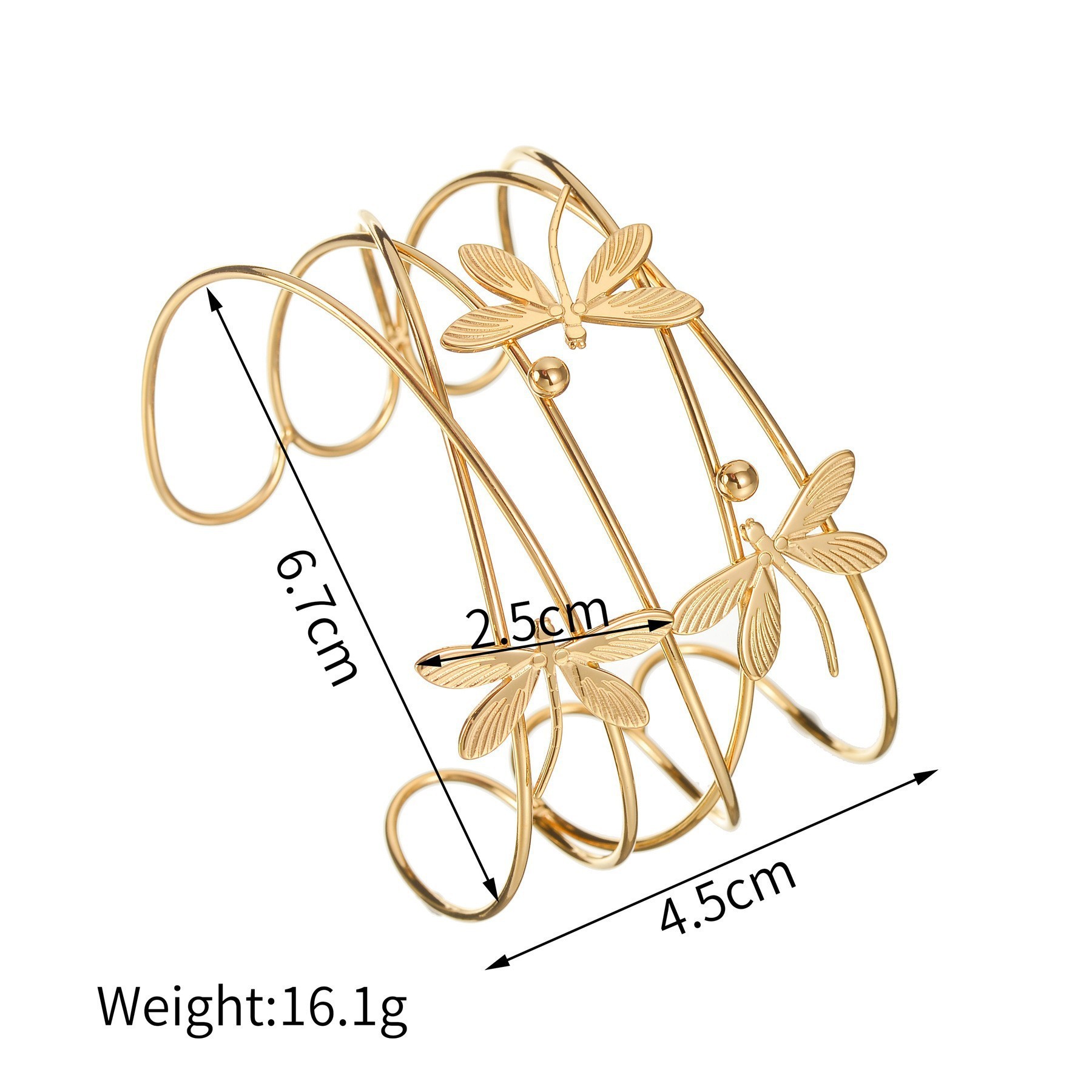 Stainless Steel Hollow Dragonfly Multi-layer Bracelet For Women Simple Jewelry Handmade Accessories