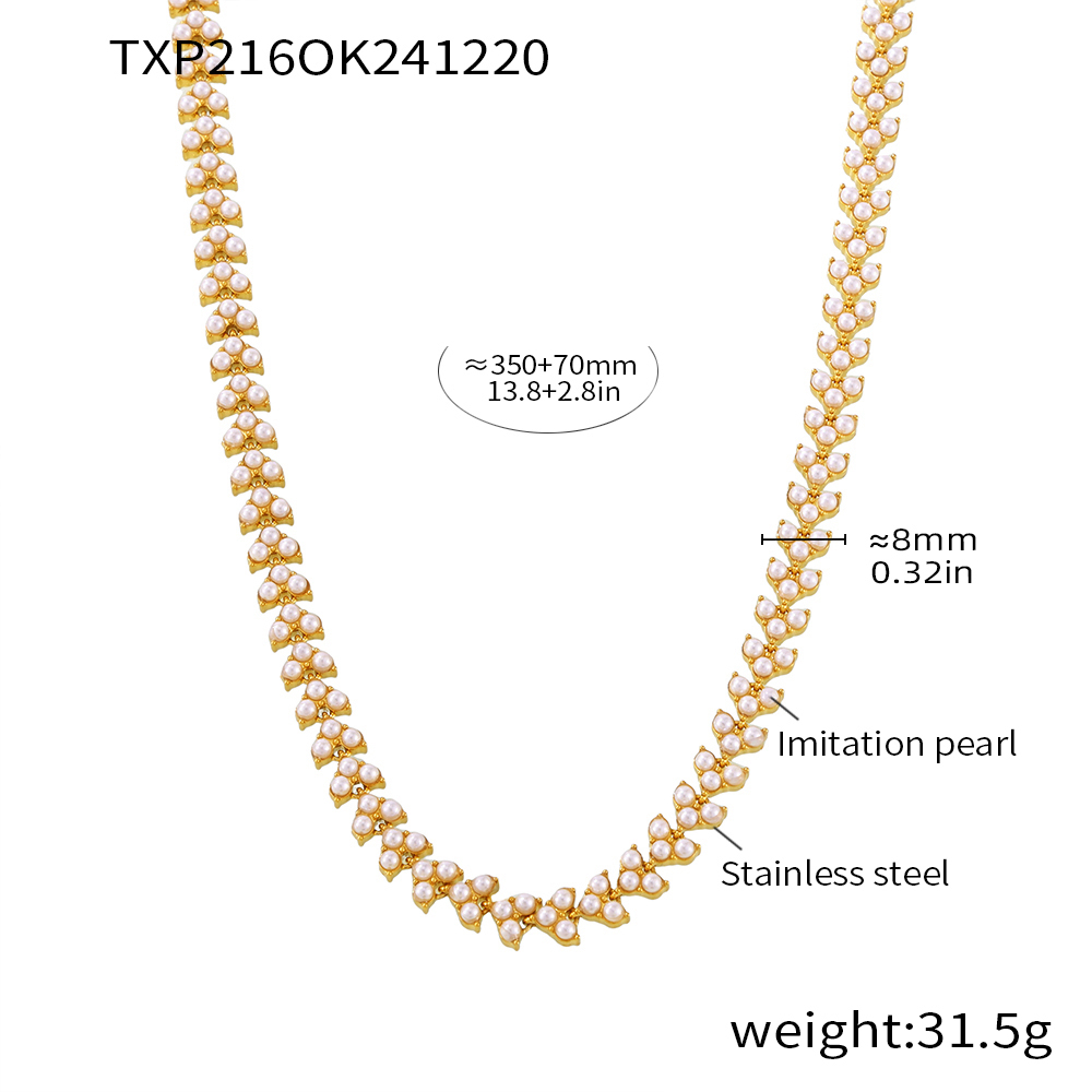 PVD Coated Real Gold Plated 18K Gold Geometric 304 Stainless Steel Vintage Style Classic Style Waterproof Non Tarnish 304 Stainless Steel Necklace