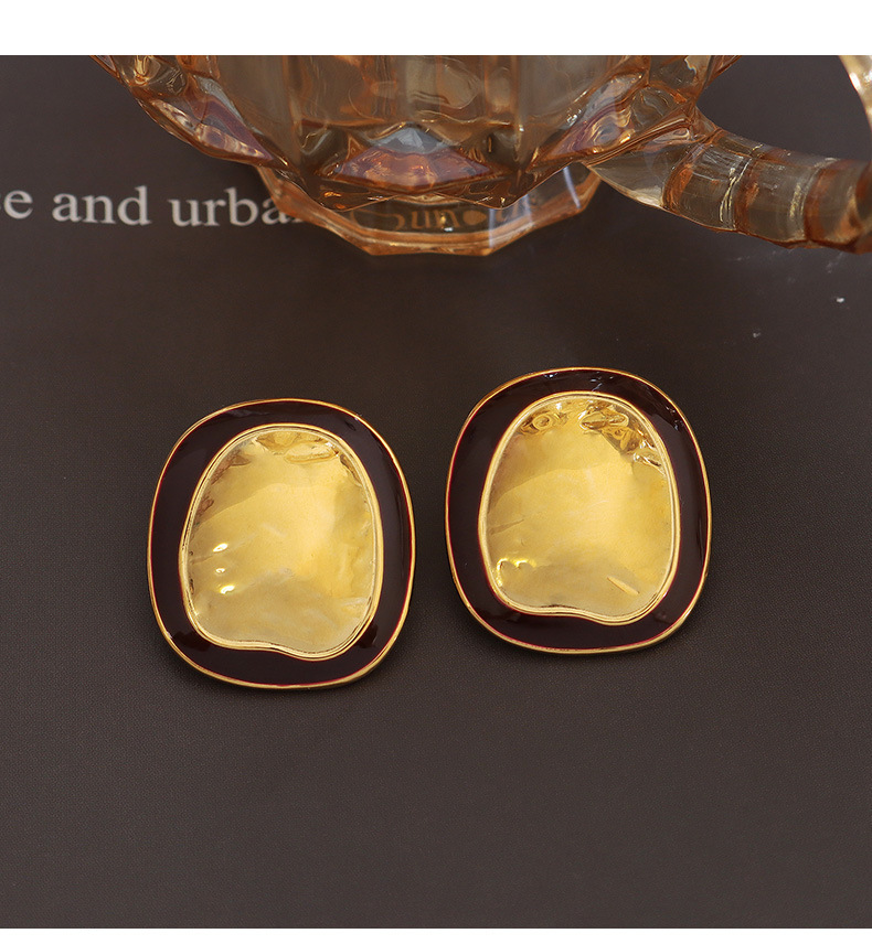PVD Coated Real Gold Plated 18K Gold Irregular 304 Stainless Steel Retro Waterproof Non Tarnish Ear Studs