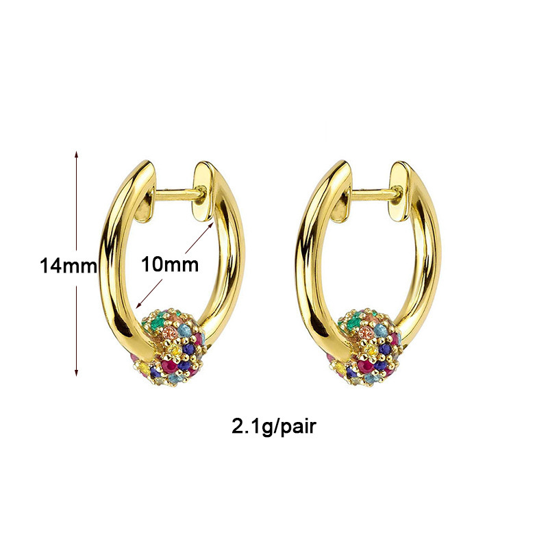 Square Colorful Zircon Earrings For Women Charming Resin Copper Stud Jewelry Accessories