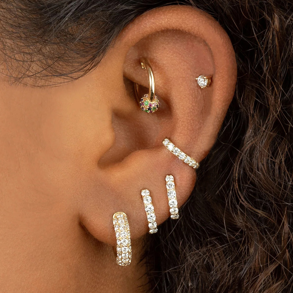 Simple Women's Zircon Earrings Clip-on Jewelry Accessories