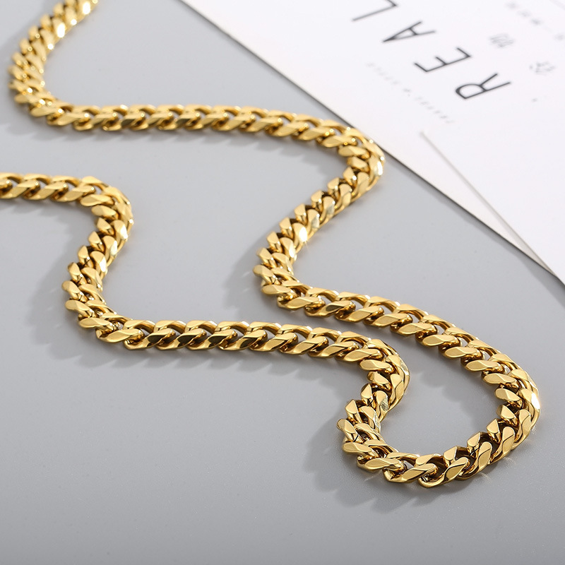 Fashion Geometric Stainless Steel Necklace Inlay Rhinestones Stainless Steel Necklaces