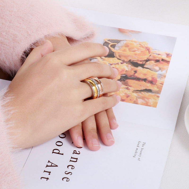 PVD Coated 18K Gold Plated Geometric Stainless Steel Fashion Waterproof Non Tarnish Rings