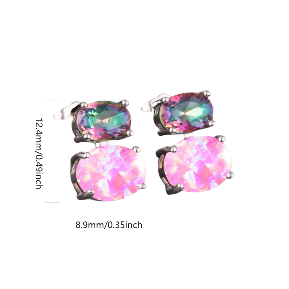 Hawaii Style Oval Shape TikTok Popular Ear Cuff Rings Opal Unisex Copper Material Jewelry Accessories Ear Rings Circular And Oval