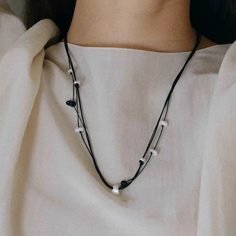 Special-Interest Design Natural Stone Beaded Hand-Woven High-Grade Pendant Necklace Accessories Women's Fashion Accessories Jewellery