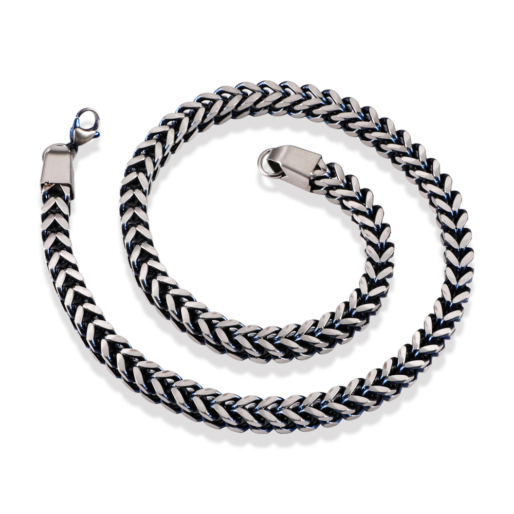 304 Stainless Steel Spliced Tassel Thick Chain 8MM Dragon Bone Necklace Men's Bold Trendy Straight Hair Accessories Wholesale