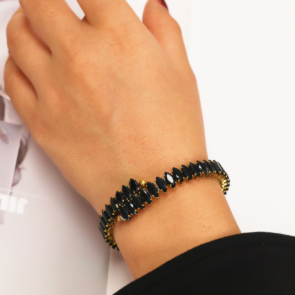 Multicolor Titanium Steel Claw Inlaid Diamond Women's Bracelet Zircon Steel Women's Accessories