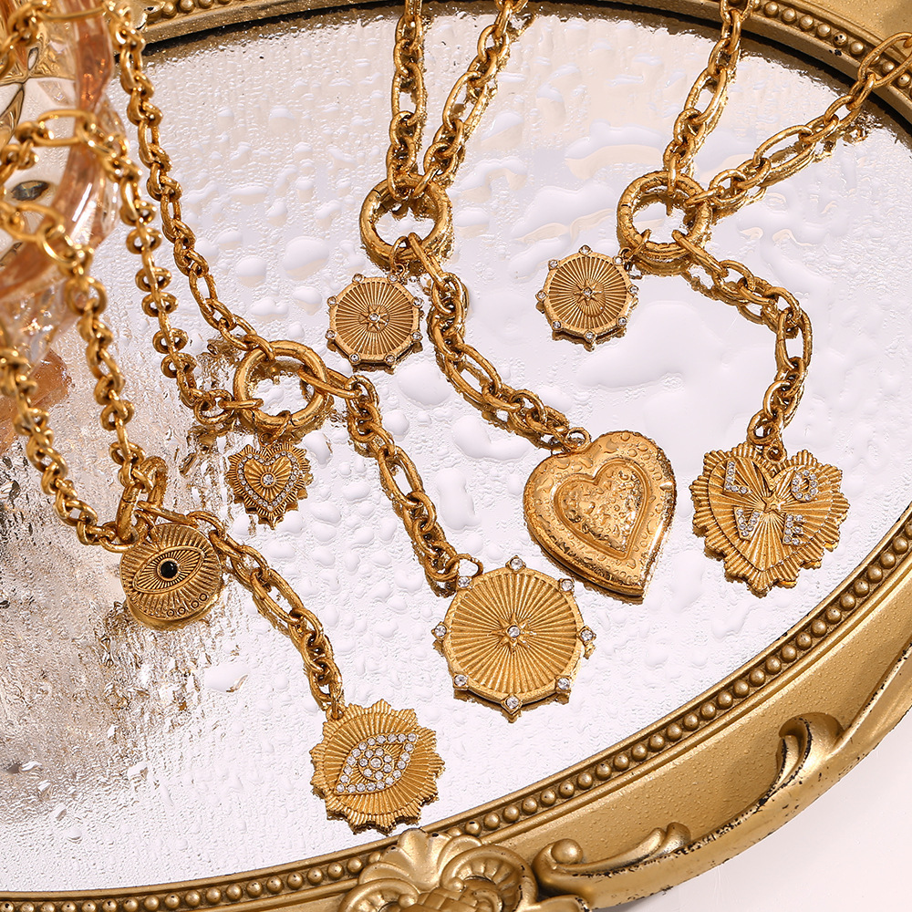 French Style Opal Tiger Eye Pendant Necklace New Fresh Niche Design High-End Birthstone Jewelry Women's Fashion Accessory