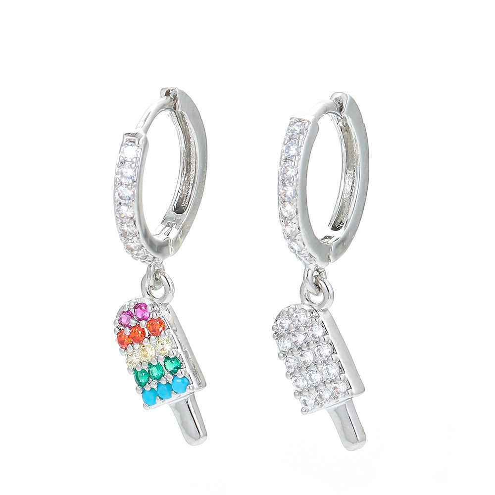 Retro Color Popsicle Ice Cream Copper Earrings Wholesale Nihaojewelry
