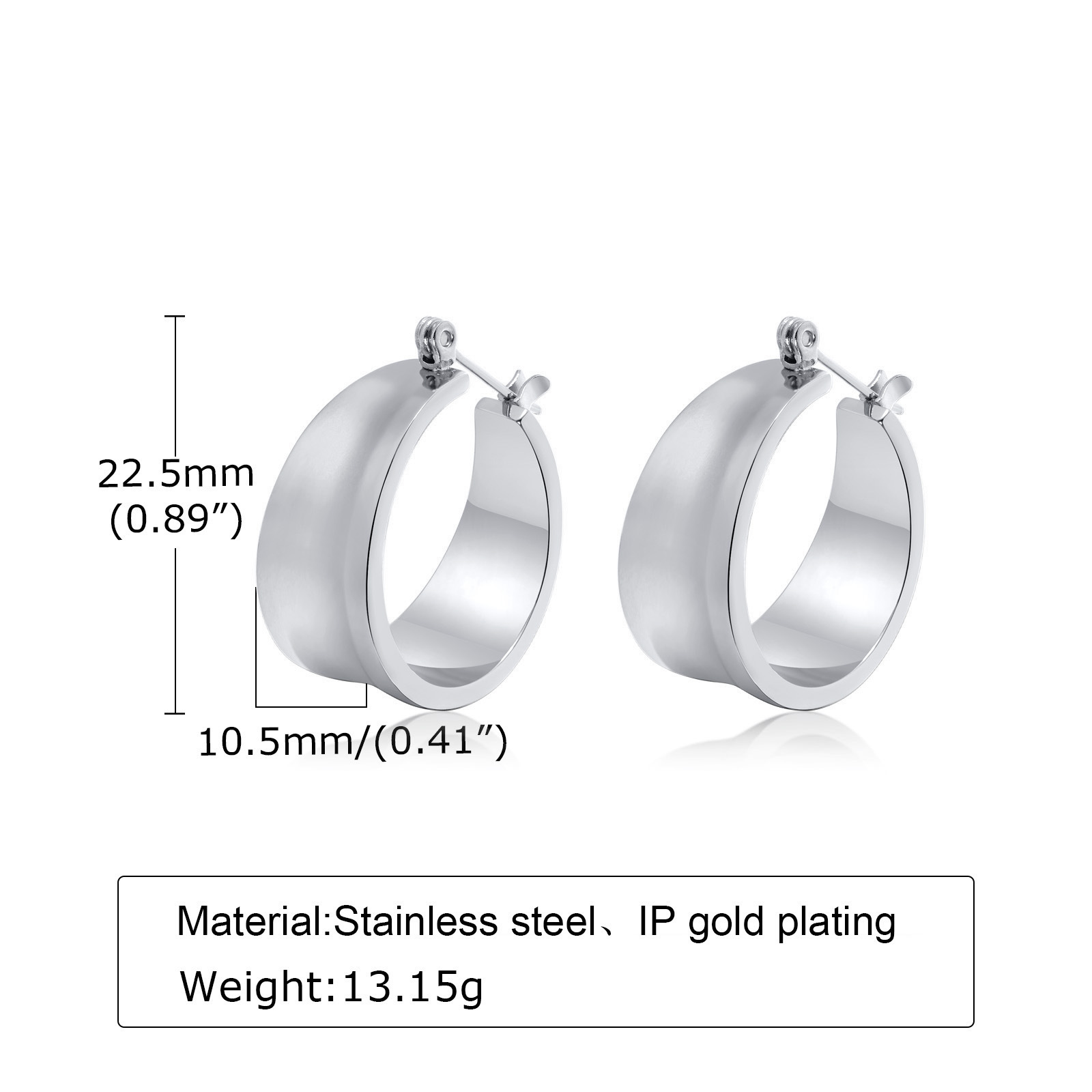 1 Pair Fashion Geometric Plating 201 Stainless Steel Stainless Steel Earrings