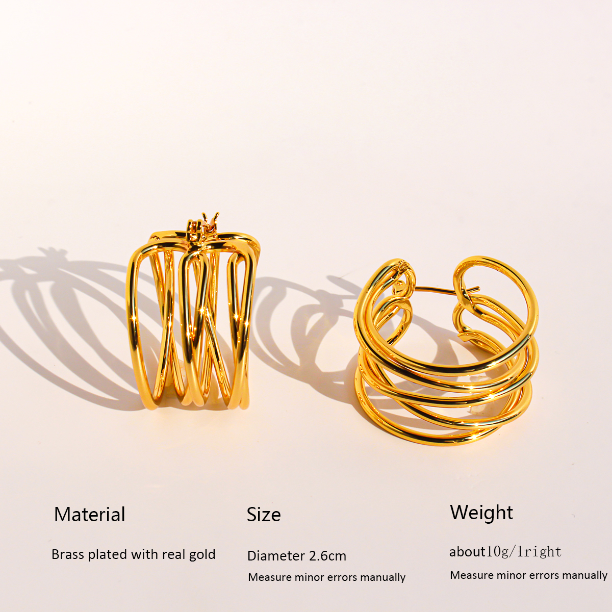 New Dongdaemun Fashionable Multi-Circle Line Round Hoop Earrings For Women Fashion Hollow Geometric Earrings Accessories 1109 Nordic Style