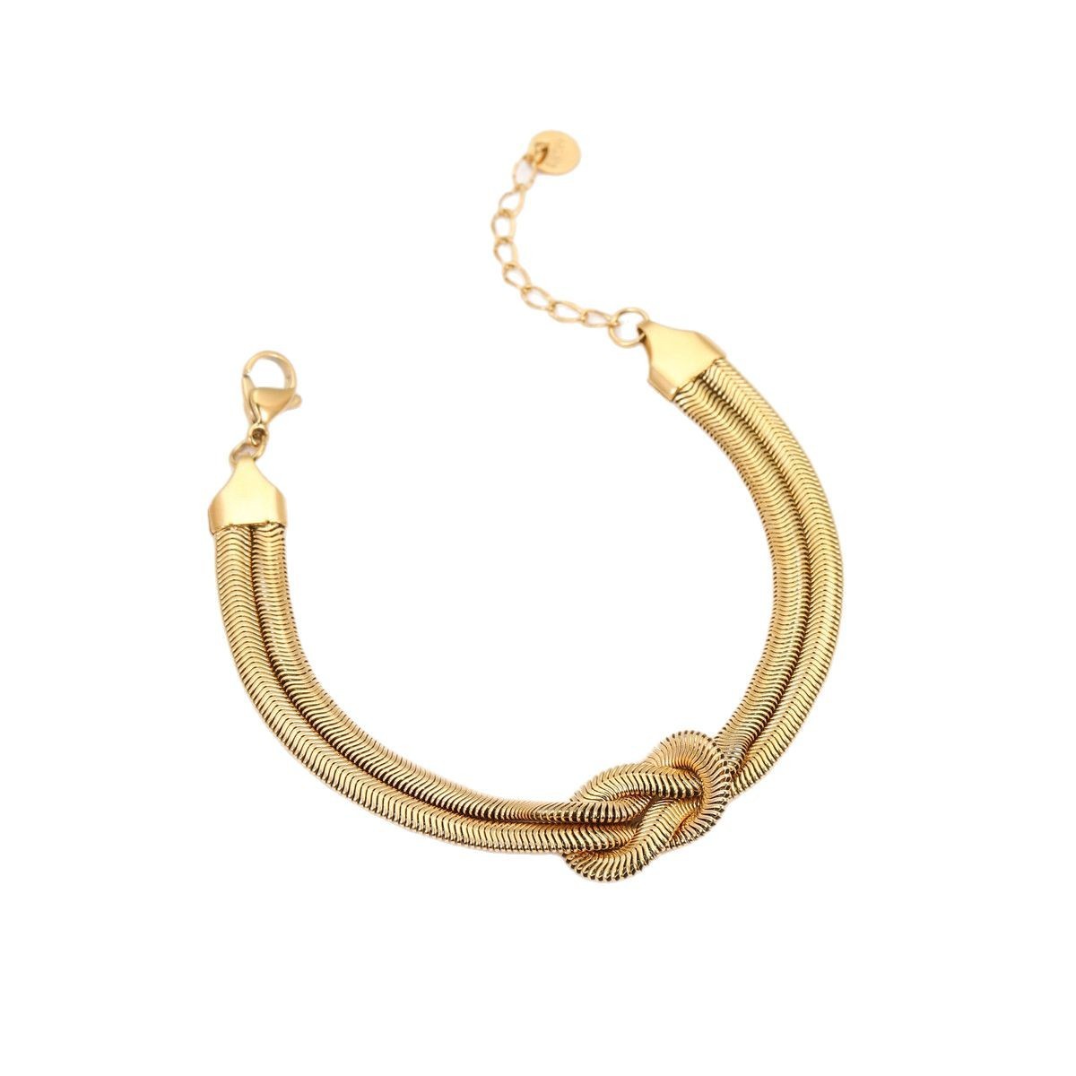 PVD Coated Real Gold Plated Solid Color Knot 304 Stainless Steel Modern Style Classic Style Waterproof Non Tarnish 304 Stainless Steel Bracelets