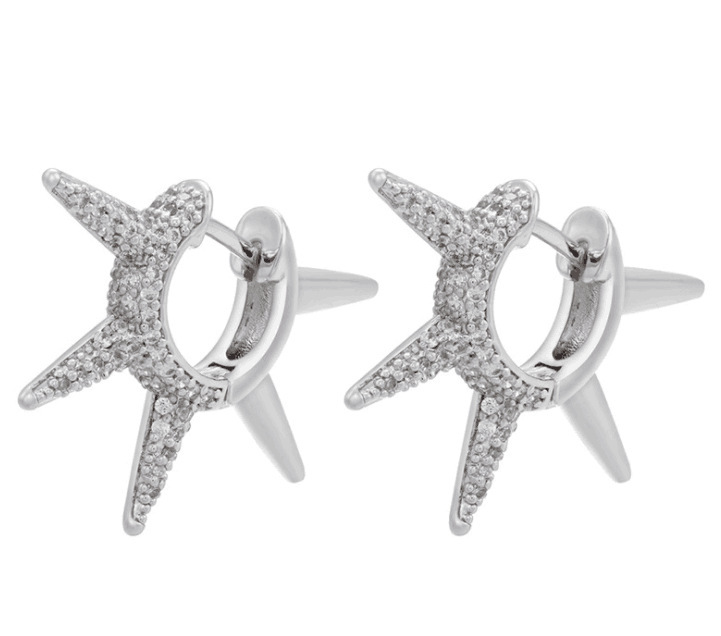 Wholesale Jewelry Diamond Spiked Irregular Shape Copper Earrings Nihaojewelry