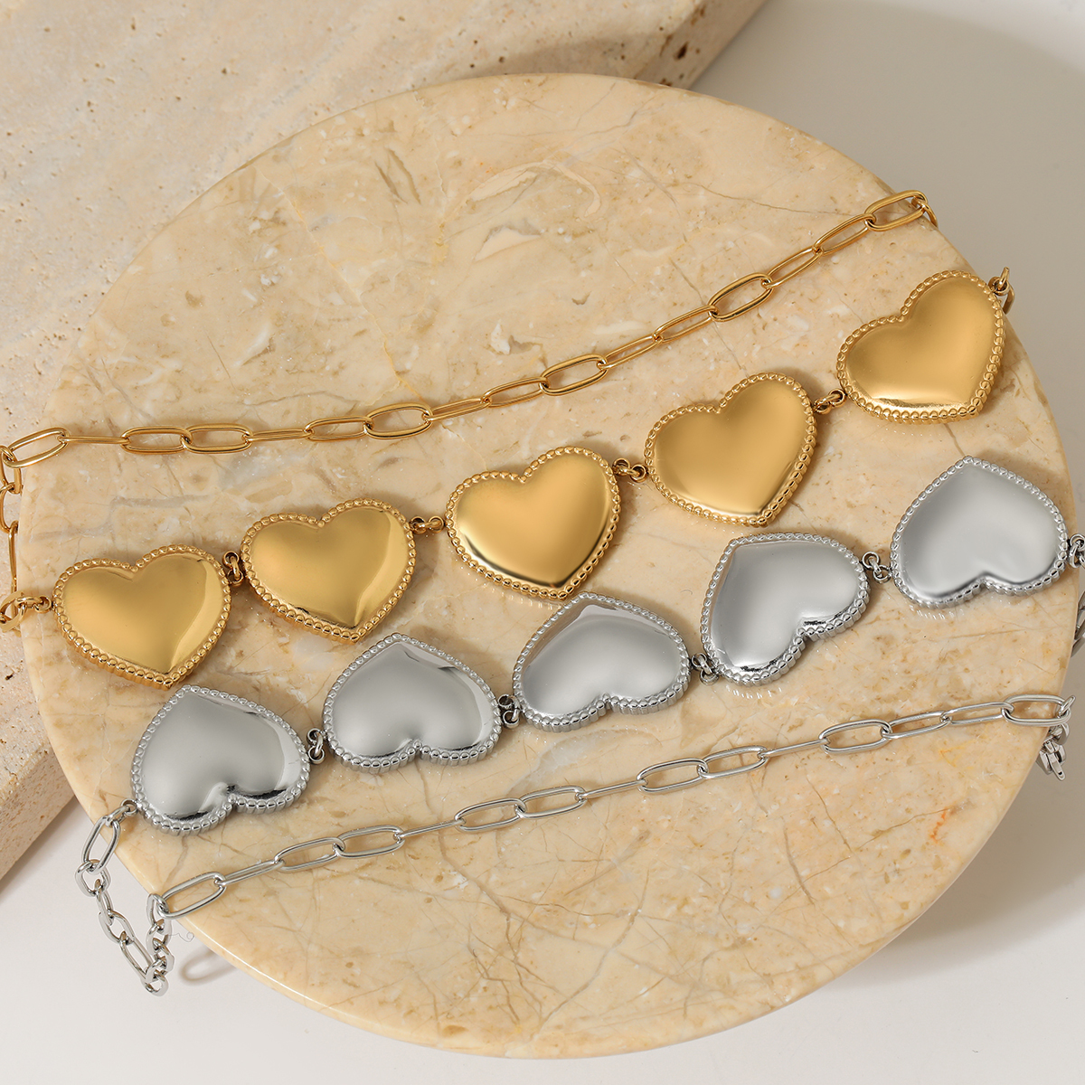 16K Gold Plated White Gold Plated 304 Stainless Steel 316 Stainless Steel  Ion Plating (IP) Heart Shape Casual Modern Style Pendant Necklace For Women's
