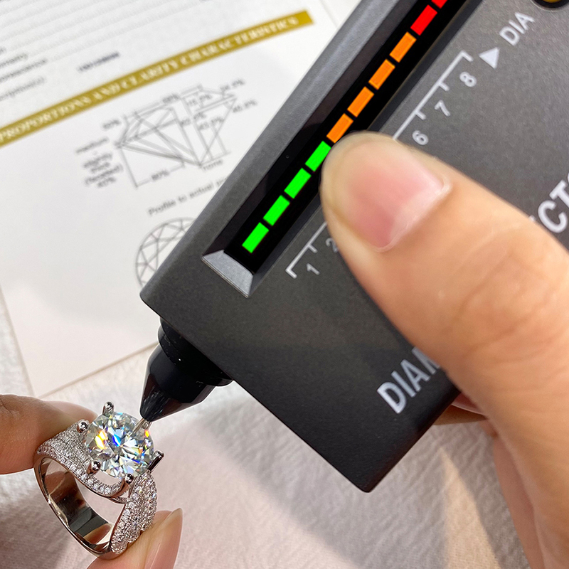 Moissanite 925 Sterling Silver Rings Geometric Water Plating Silver Plated Rings