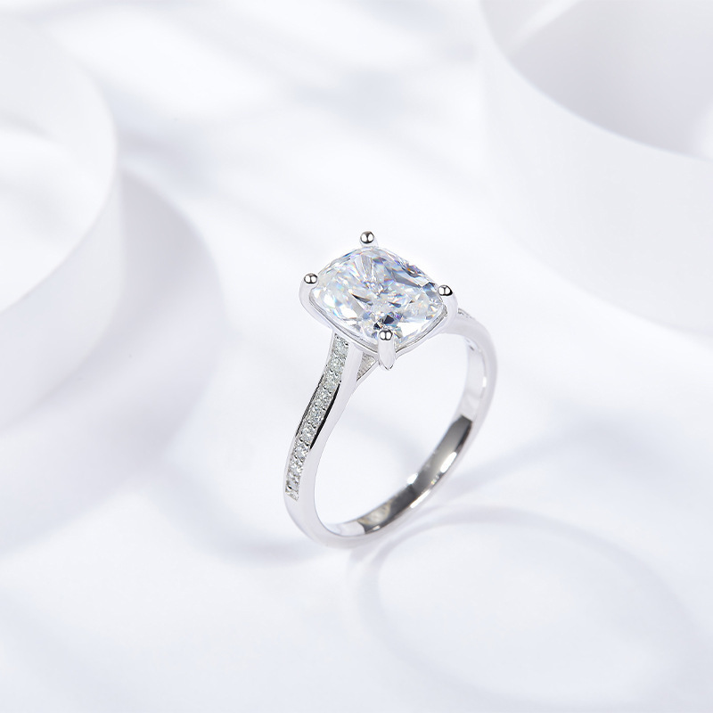 925 Sterling Silver Moissanite Geometric Rings