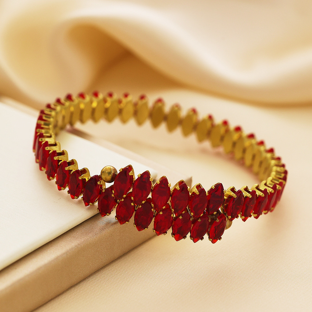 Multicolor Titanium Steel Claw Inlaid Diamond Women's Bracelet Zircon Steel Women's Accessories