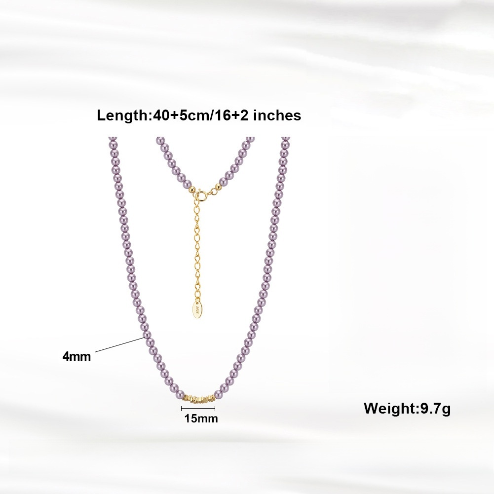 925 Sterling Silver Silver Pendant Necklace For Women December Birthstone Geometric Enamel Charm Jewelry Accessories
