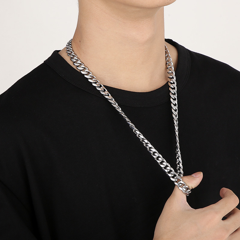 Fashion Geometric Stainless Steel Necklace Inlay Rhinestones Stainless Steel Necklaces