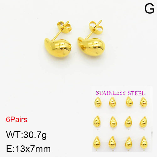 INS New  Fashion Titanium Steel Water Drop Ear Studs Women's 18K Gold Stainless Steel Water Element Earrings Earrings Niche Design High Earrings