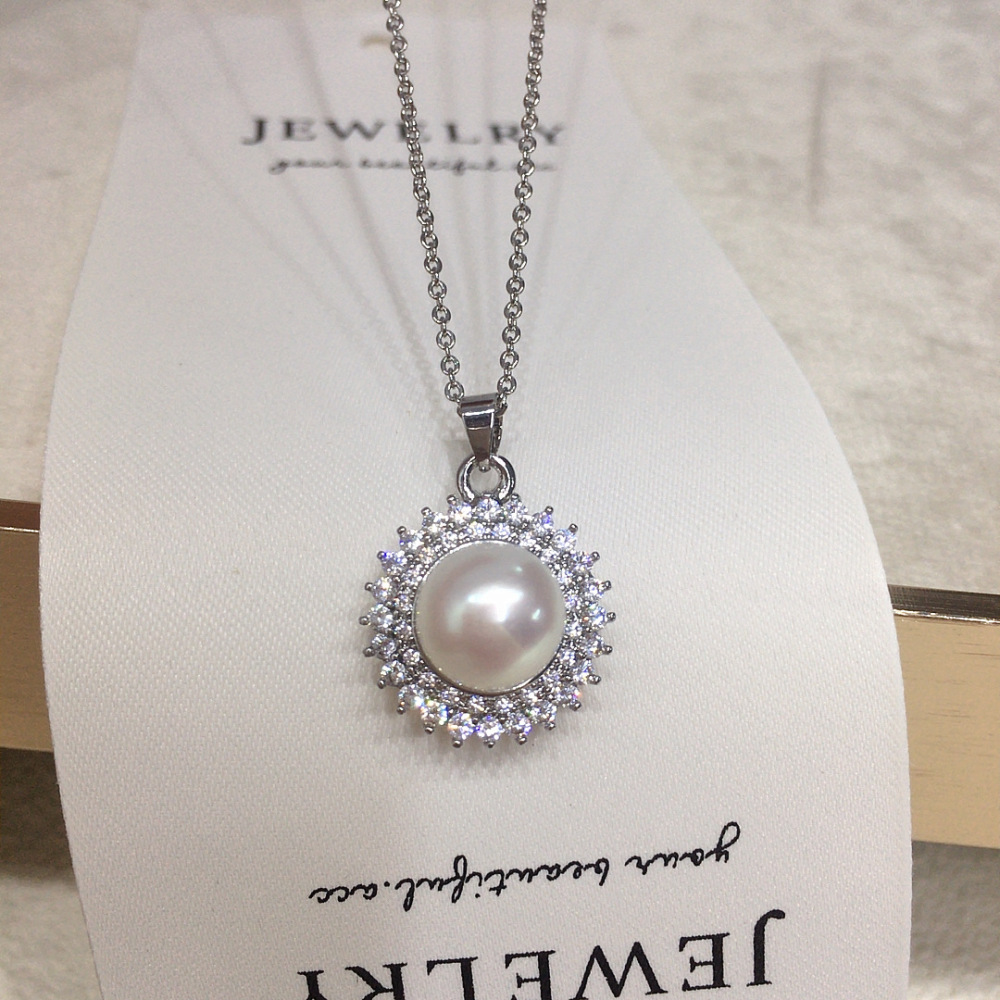 Sunflower Pearl Jewelry Large Spot Non-Nucleated Freshwater Pearl Pendant Necklace Genuine Gold Color Retention Accessories