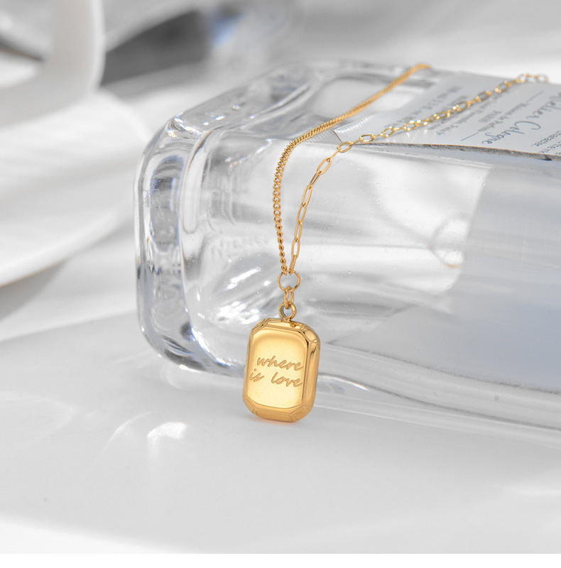 Fashion Geometric Titanium Steel Gold Plated Necklace 1 Piece