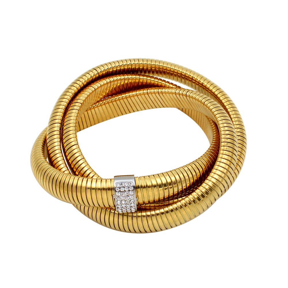 18K Gold 304 Stainless Steel PVD Coated Zircon Geometric Waterproof Non Tarnish Simple Style Cable Chain Bracelets Earrings Necklace For Women's