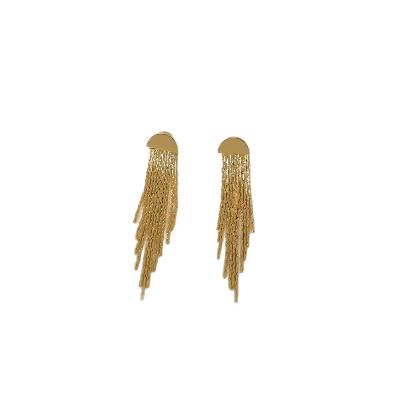 Geometric Dangle Earrings Gold Plated Brass Luxurious Lightweight Tassel Dipped Hoops For Women Fashion Jewelry Accessories