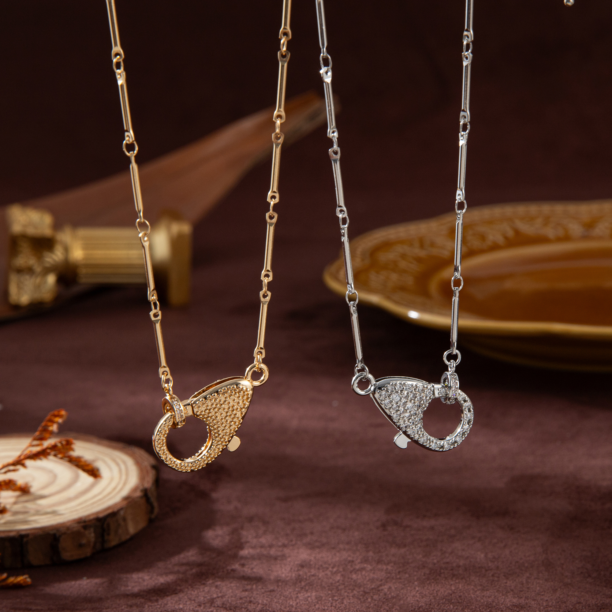 14K Gold Plated Lobster Clasp Necklace With Diamond Star Design Color Retention Luxury Lightweight Jewelry For Women
