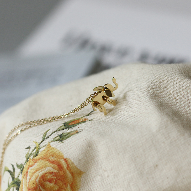 PVD Coated Real Gold Plated 18K Gold Animal 304 Stainless Steel Cartoon Style Waterproof Non Tarnish 304 Stainless Steel Necklace