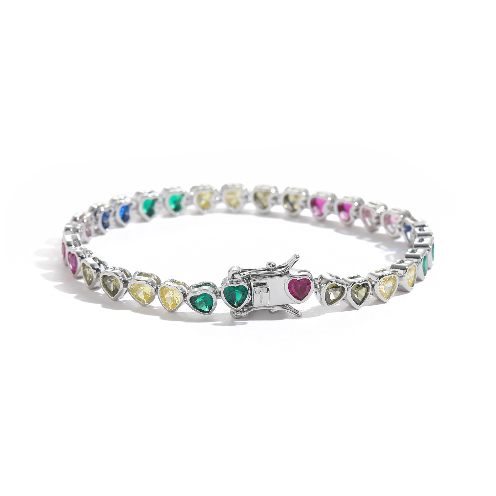 Wholesale Jewelry Vintage Style Classic Style Heart Shape Copper Zircon Bracelets Necklace