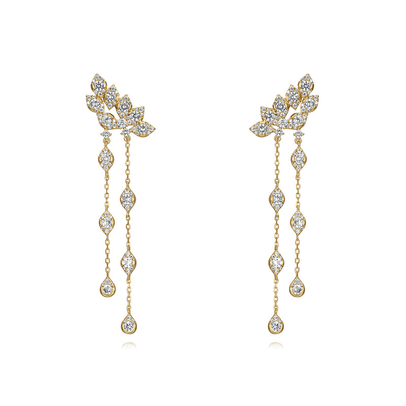1 Pair Simple Style Classic Style Flower Inlay Copper Rhinestones Drop Earrings