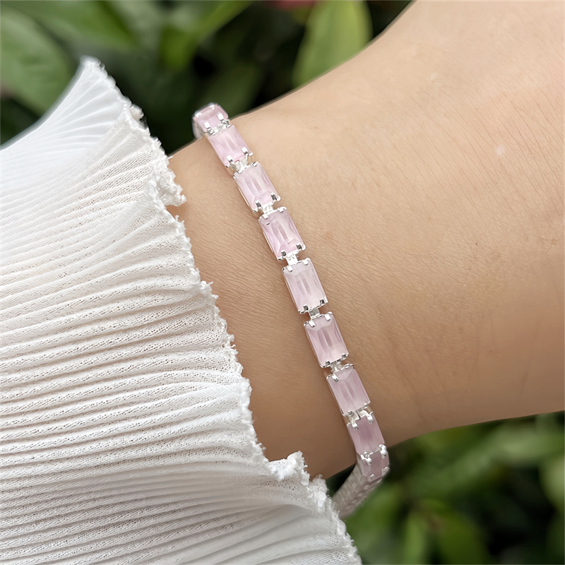 Classic Elegant Style Colorful Zircon Bracelet Fashion High-end Copper Plated 18K Gold Versatile Daily Wear Flower Vacuum Plating (Furnace)