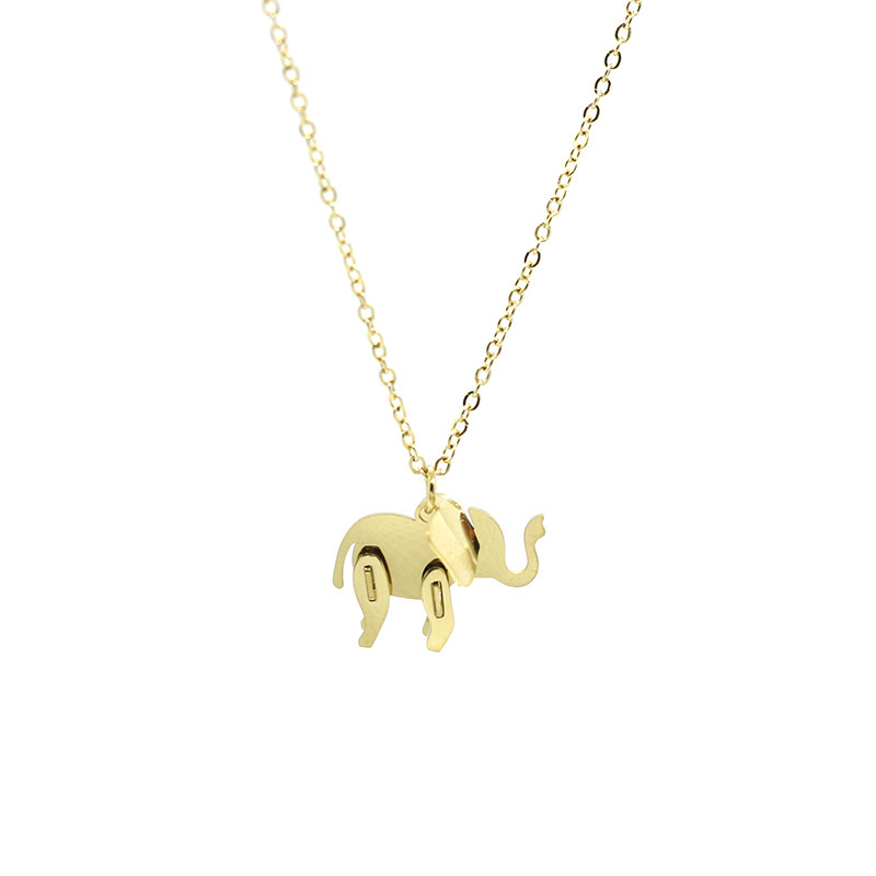 PVD Coated Real Gold Plated 18K Gold Animal 304 Stainless Steel Cartoon Style Waterproof Non Tarnish 304 Stainless Steel Necklace