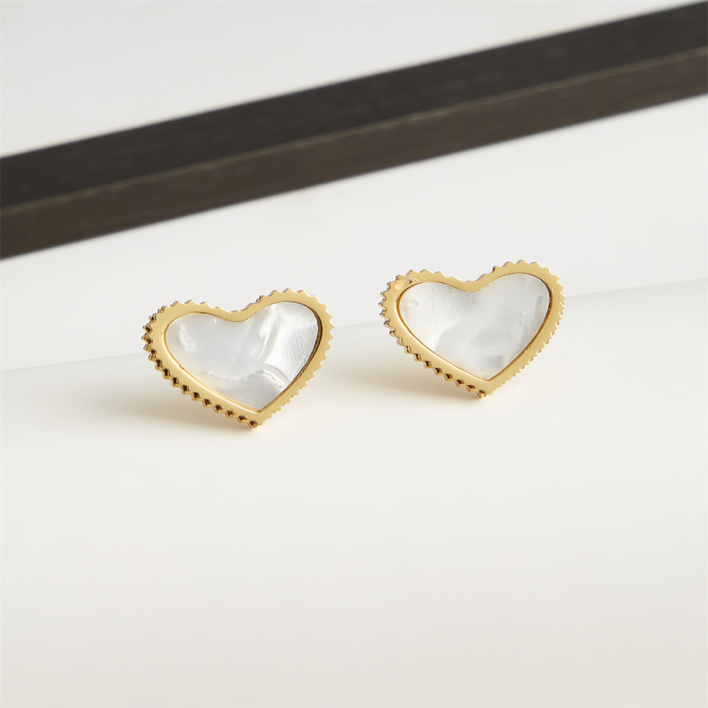 302 Stainless Steel Heart Shape Electroplating Golden Plated Elegant Luxurious Sweet Cable Chain Jewelry Set
