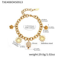 TXE408- Gold Bracelet 17+5cm