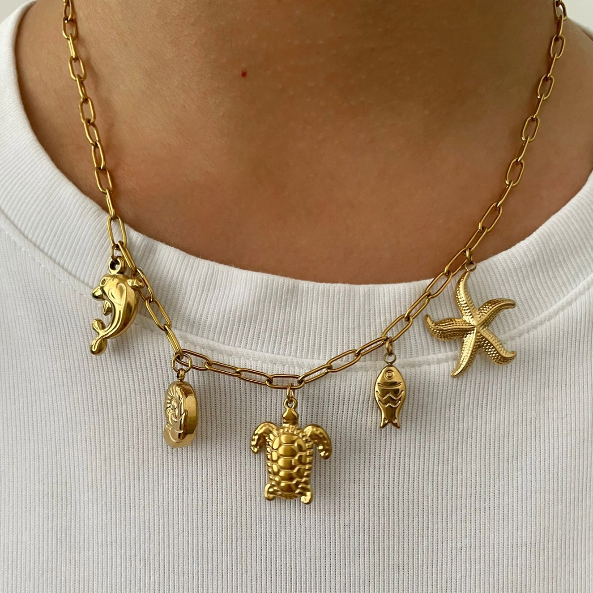 316L Stainless Steel  Solid Color Waterproof Non Tarnish Surgical Steel Simple Style Classic Style Pendant Necklace For Women's