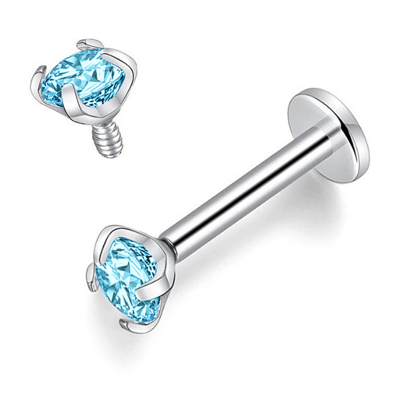 10 PCS/Package Lip Rings Modern Style Classic Style Geometric Titanium Alloy Zircon Lip Rings Ear Cartilage Rings & Studs