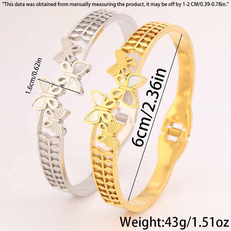 PVD Coated Real Gold Plated Solid Color 304 Stainless Steel Elegant Simple Style Classic Style Waterproof Non Tarnish 304 Stainless Steel Bangle