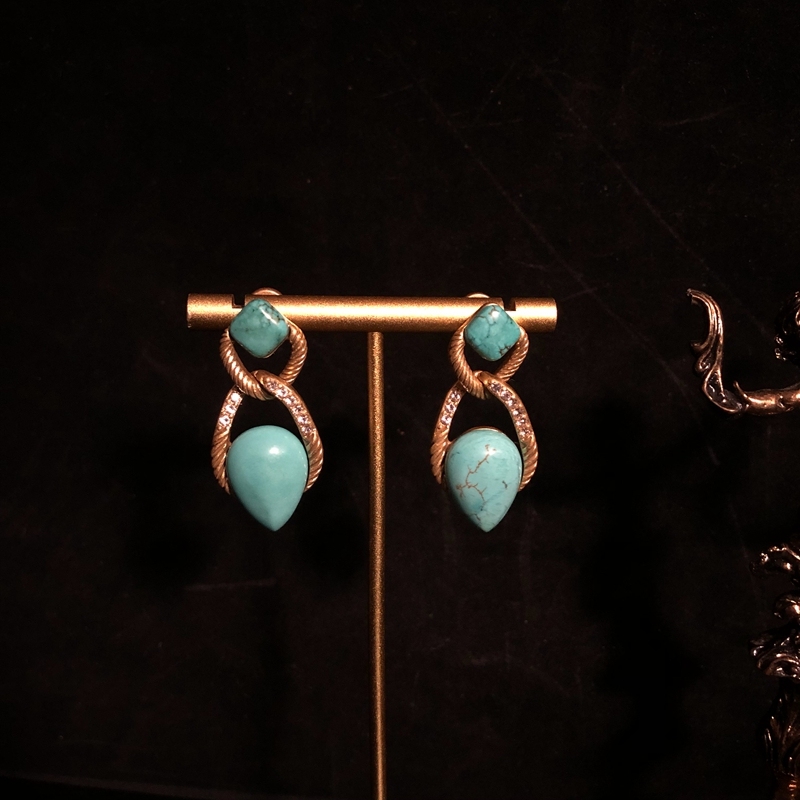 1 Pair Vintage Style Classic Style Geometric Water Droplets Brass Drop Earrings