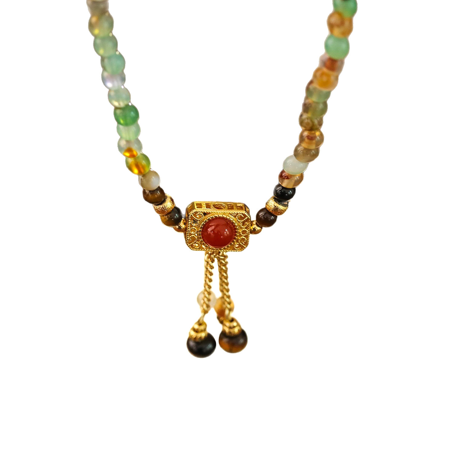 Natural Red Agate Shoushan Stone Double Use New Chinese Style Necklace Bracelet Chinese Style Bell Classical Ethnic Trend